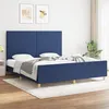 Image de vidaXL Cadre de lit avec tête de lit Bleu 180 x 200 cm Tissu 3124917