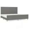Image de Vidaxl cadre de lit sans matelas gris foncé 200x200 cm tissu