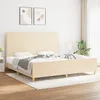 Image de Cadre De Lit Sans Matelas Crème 200x200 Cm Tissu Vidaxl