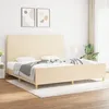 Image de vidaXL Cadre de lit avec tête de lit Crème 200 x 200 cm Tissu 3124924