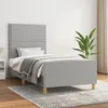 Image de Cadre De Lit Sans Matelas Gris Clair 90x190 Cm Tissu Vidaxl