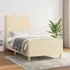 Image de Cadre De Lit Sans Matelas Crème 90x190 Cm Tissu Vidaxl