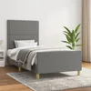 Image de Cadre De Lit Sans Matelas Gris Foncé 90x200 Cm Tissu Vidaxl