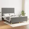 Image de Cadre De Lit Sans Matelas Gris Foncé 140x200 Cm Tissu Vidaxl