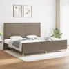 Image de Cadre De Lit Sans Matelas Taupe 200x200 Cm Tissu Vidaxl