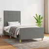 Image de Cadre De Lit Sans Matelas Gris Foncé 90x190 Cm Tissu Vidaxl