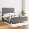 Image de Cadre De Lit Sans Matelas Gris Foncé 140x190 Cm Tissu Vidaxl