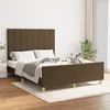 Image de Cadre De Lit Sans Matelas Marron Foncé 140x190 Cm Tissu Vidaxl
