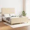 Image de Cadre De Lit Sans Matelas Crème 140x190 Cm Tissu Vidaxl