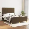 Image de Cadre De Lit Sans Matelas Marron Foncé 140x200 Cm Tissu Vidaxl