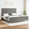 Image de Cadre De Lit Sans Matelas Gris Foncé 160x200 Cm Tissu Vidaxl