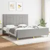 Image de Cadre De Lit Sans Matelas Gris Clair 180x200 Cm Tissu Vidaxl