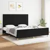 Image de Cadre De Lit Sans Matelas Noir 180x200 Cm Tissu Vidaxl