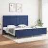 Image de Cadre De Lit Sans Matelas Bleu 200x200 Cm Tissu Vidaxl