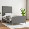 Image de Cadre De Lit Sans Matelas Gris Foncé 90x200 Cm Tissu Vidaxl