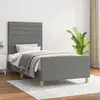 Image de Cadre De Lit Sans Matelas Gris Foncé 100x200 Cm Tissu Vidaxl