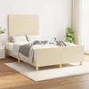 Image de Cadre De Lit Sans Matelas Crème 120x200 Cm Tissu Vidaxl