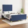 Image de Cadre De Lit Sans Matelas Bleu 120x200 Cm Tissu Vidaxl