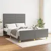 Image de Cadre De Lit Sans Matelas Gris Foncé 140x190 Cm Tissu Vidaxl