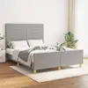 Image de Cadre De Lit Sans Matelas Gris Clair 140x200 Cm Tissu Vidaxl