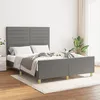 Image de Cadre De Lit Sans Matelas Gris Foncé 140x200 Cm Tissu Vidaxl