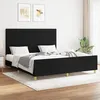 Image de vidaXL Cadre de lit avec tête de lit Noir 160x200 cm Tissu3125148
