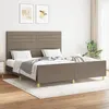 Image de Cadre De Lit Sans Matelas Taupe 160x200 Cm Tissu Vidaxl