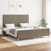 Image de vidaXL Cadre de lit avec tête de lit Taupe 160x200 cm Tissu3125150
