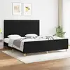 Image de Cadre De Lit Sans Matelas Noir 180x200 Cm Tissu Vidaxl