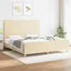 Image de Cadre De Lit Sans Matelas Crème 180x200 Cm Tissu Vidaxl