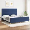 Image de Cadre De Lit Sans Matelas Bleu 180x200 Cm Tissu Vidaxl