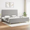 Image de Cadre De Lit Sans Matelas Gris Clair 200x200 Cm Tissu Vidaxl