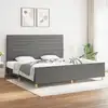 Image de Cadre De Lit Sans Matelas Gris Foncé 200x200 Cm Tissu Vidaxl