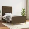 Image de Cadre De Lit Sans Matelas Marron Foncé 90x190 Cm Tissu Vidaxl