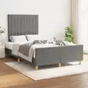 Image de Cadre De Lit Sans Matelas Gris Foncé 120x200 Cm Tissu Vidaxl