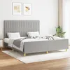Image de Cadre De Lit Sans Matelas Gris Clair 160x200 Cm Tissu Vidaxl