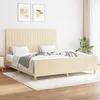 Image de Cadre De Lit Sans Matelas Crème 160x200 Cm Tissu Vidaxl