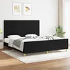 Image de Cadre De Lit Sans Matelas Noir 180x200 Cm Tissu Vidaxl