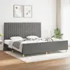 Image de Cadre De Lit Sans Matelas Gris Foncé 200x200 Cm Tissu Vidaxl