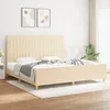 Image de Cadre De Lit Sans Matelas Crème 200x200 Cm Tissu Vidaxl