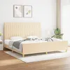 Image de vidaXL Cadre de lit avec tête de lit Crème 200 x 200 cm Tissu 3125248
