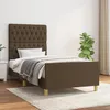 Image de Cadre De Lit Sans Matelas Marron Foncé 100x200 Cm Tissu Vidaxl