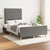 Image de Cadre De Lit Sans Matelas Gris Foncé 120x200 Cm Tissu Vidaxl