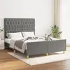 Image de Cadre De Lit Sans Matelas Gris Foncé 140x200 Cm Tissu Vidaxl