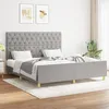 Image de Cadre De Lit Sans Matelas Gris Clair 160x200 Cm Tissu Vidaxl