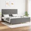 Image de Cadre De Lit Sans Matelas Gris Foncé 160x200 Cm Tissu Vidaxl