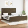 Image de Cadre De Lit Sans Matelas Marron Foncé 160x200 Cm Tissu Vidaxl
