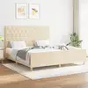 Image de Cadre De Lit Sans Matelas Crème 160x200 Cm Tissu Vidaxl