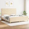 Image de Cadre De Lit Sans Matelas Crème 180x200 Cm Tissu Vidaxl