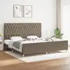 Image de Cadre De Lit Sans Matelas Et Tête De Lit Taupe 200x200 Cm Tissu Vidaxl